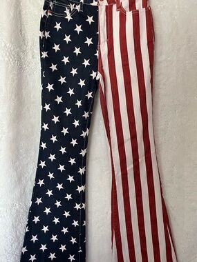 Judy Blue Americana Star & Stripe Bootcut Jeans - Red, White & Blue